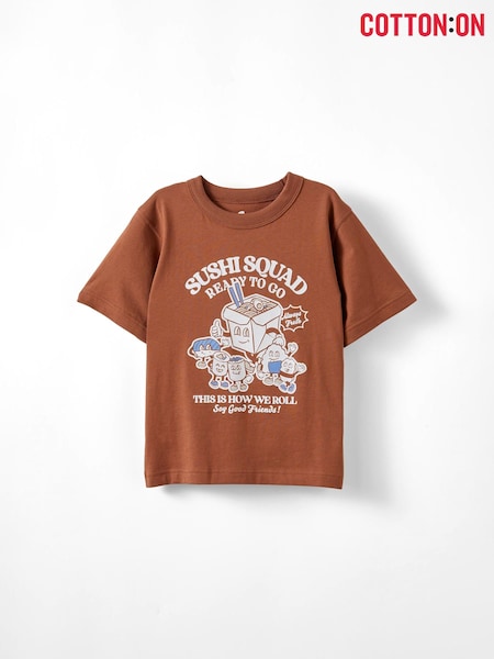 Cotton On Brown Jonny Short Sleeve Graphic Print T-Shirt (V35997) | €15
