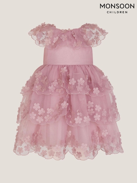 Monsoon Pink Baby Appliqué Scallop Party Dress (V36228) | R$ 610 - R$ 660