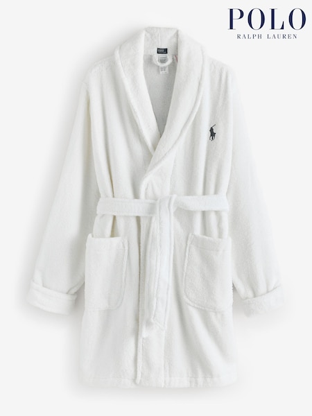 Polo Ralph Lauren White Short Printed Back Bear Robe (V36531) | €330