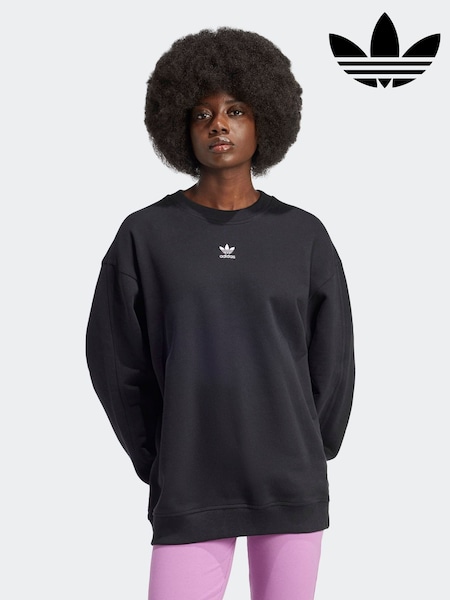 adidas Originals Black Essentials Oversized French Terry Sweatshirt (V36618) | SGD 87