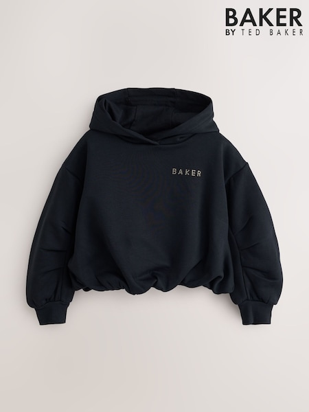 Schwarz - Baker By Ted Baker Bubble Hem Hotfix Diamante Hoodie
