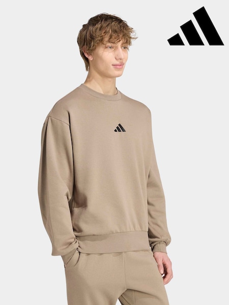 Khaki - Regular Adidas Essentials Feelcozy Fleece Sweatshirt