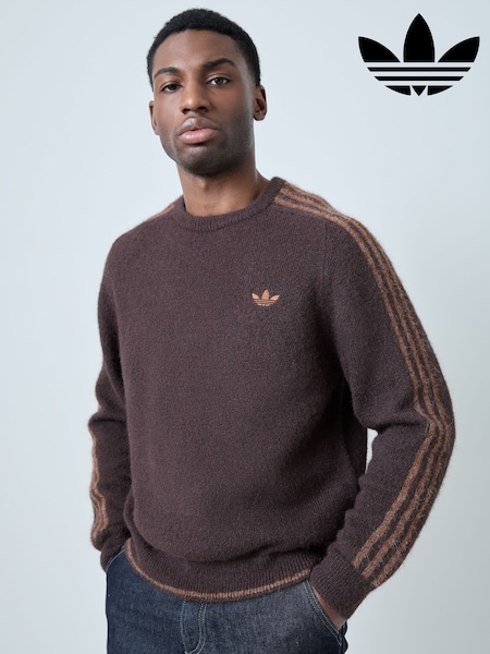 חום - Regular Adidas Originals 3s Knit Crew Neck Sweat Top