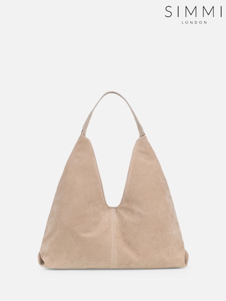 Simmi London Natural Isla Large Faux Suede Shoulder Bag (V36921) | 171 QAR