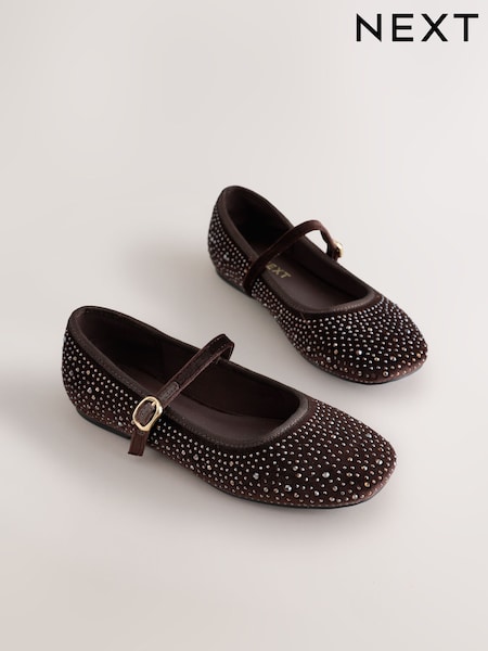Chocolate Brown Heatseal - Mary Jane Shoes