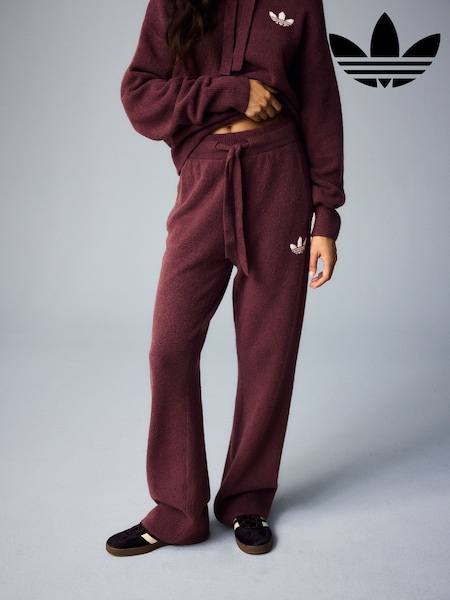 Dark Red - Adidas Originals Essential Knit Trousers