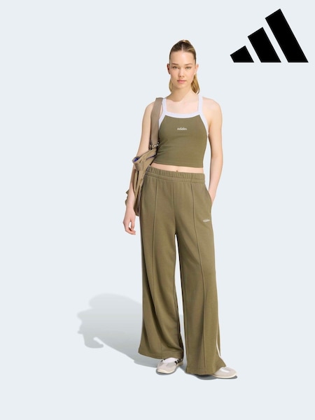 Olive Green - Adidas Colourpop Wide Leg Joggers