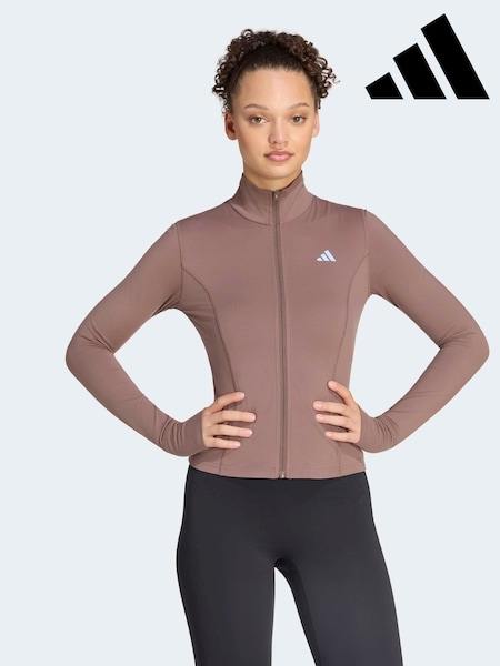 Brown - Adidas Studio Full Zip Jacket