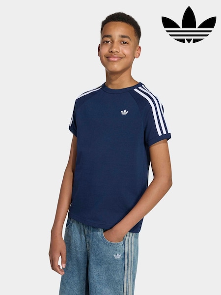 Navy Blue - Adidas Originals 3 Stripes T-shirt