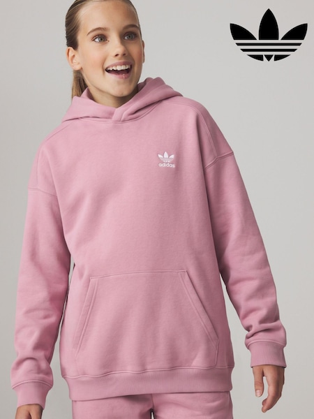 Różowy - Adidas Originals Oversized Hoodie