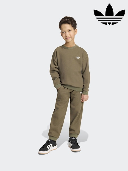 Green - Adidas Originals Waffle Joggers And Long Sleeve T-shirt Set