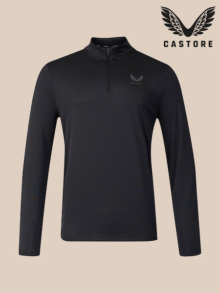 Black - Regular Castore 1/4 Zip Long Sleeve Top