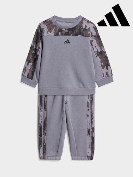 Szary - Adidas Seasonal Essentials Camo Fleece Infants Joggers