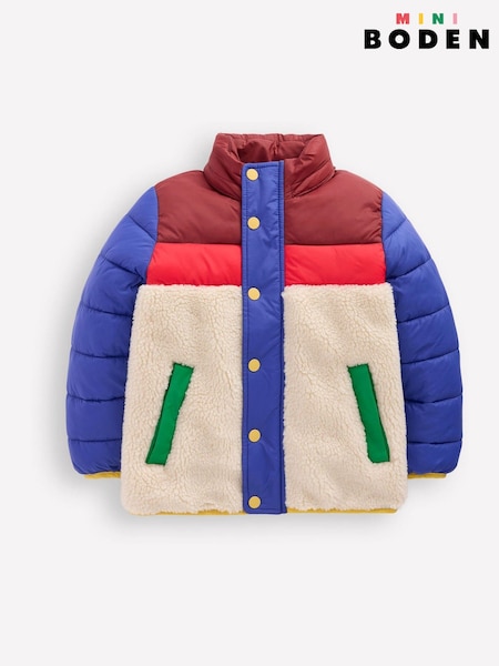 Boden Cream Borg Mix Jacket (V39388) | AED285 - AED320