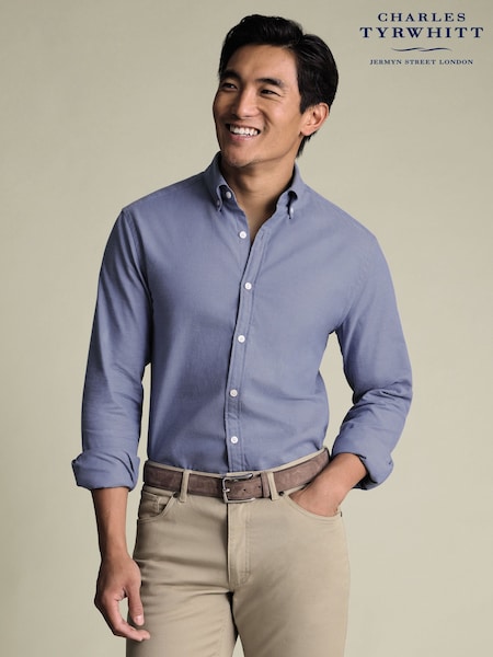 Charles Tyrwhitt Denim Brushed Flannel Slim Fit Shirt (V39499) | R$ 690