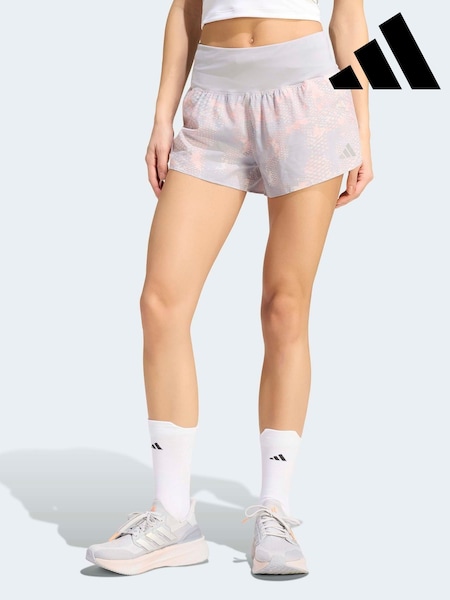 Pink/Grey - Adidas Adi365 Run Animal Print Iconic Shorts