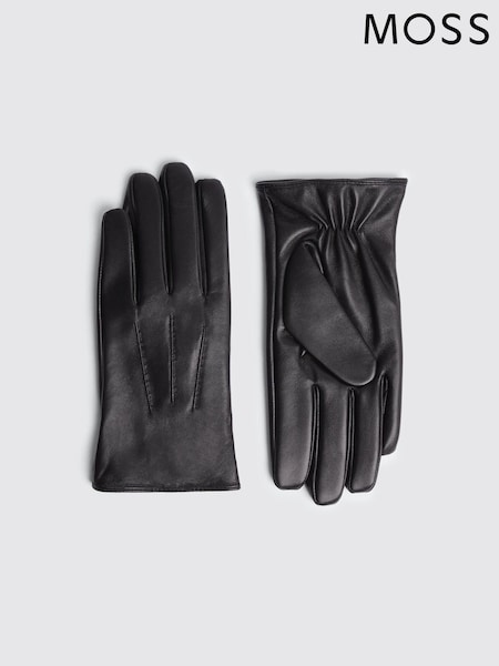 MOSS Black Leather Gloves (V39629) | €74