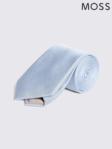 MOSS Blue Silk Semi Plain Tie (V39635) | €45