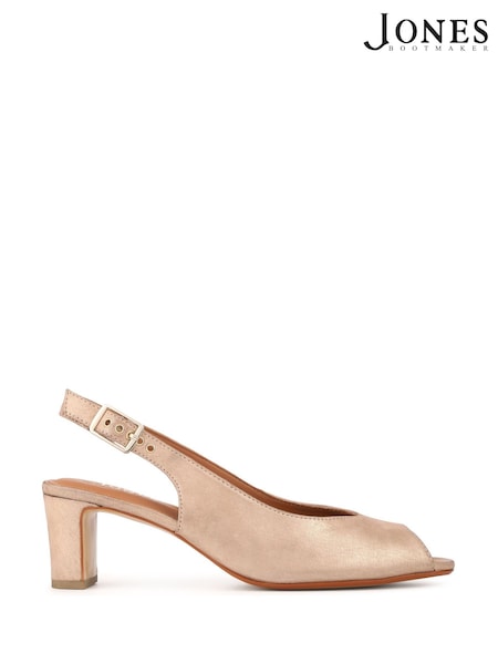 Jones Bootmaker Gold Xiomara Leather Slingback Court Shoes (V39829) | SGD 172