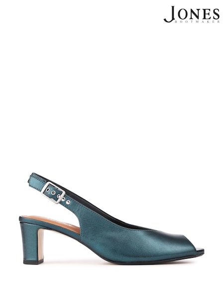 Jones Bootmaker Blue Xiomara Leather Slingback Court Shoes (V39831) | SGD 63