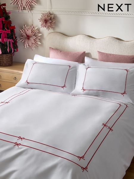 Embroidery 200 Thread Count Sateen Duvet Cover And Pillowcase Set