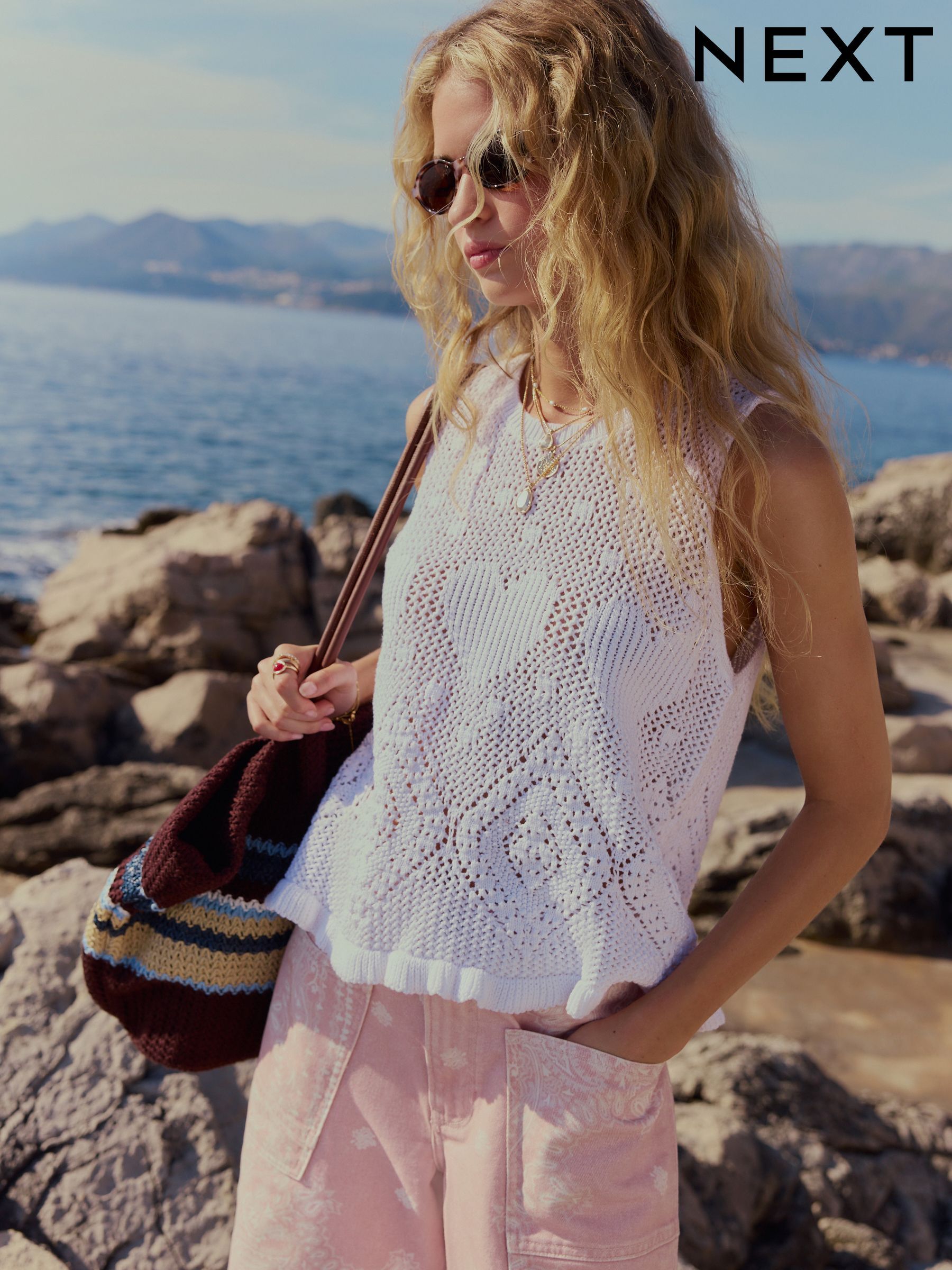 Buy Women's Tops Crochet Holiday Regular Online | Next Japan
