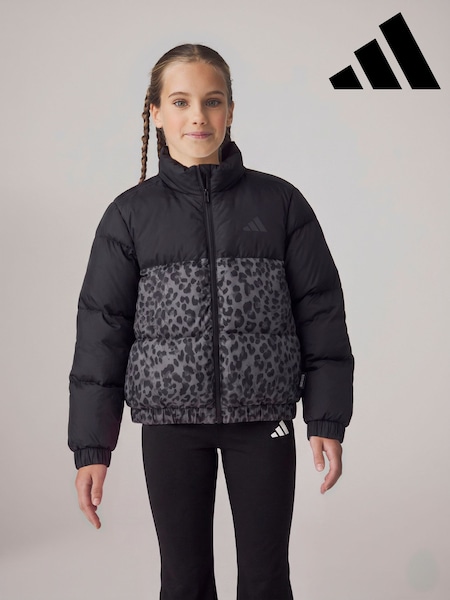 Black/Animal - Adidas Junior Synthetic Down Allover Print Jacket