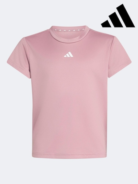 Purple - Adidas Regular Fit Essentials Logo Kids Training T-shirt