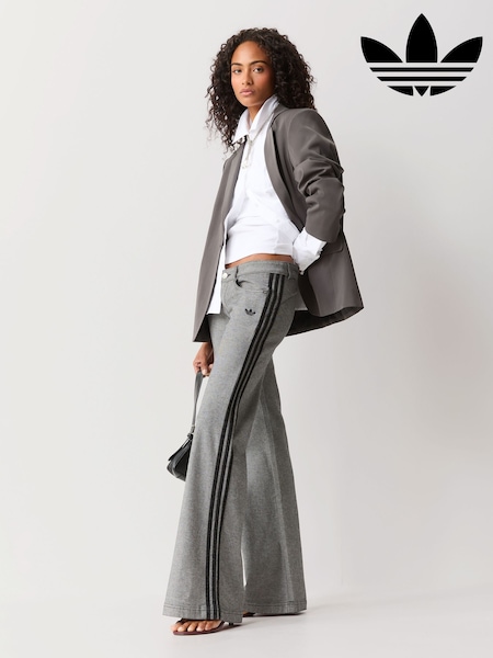 Grey - Adidas Originals Flare Denim Jeans