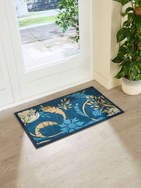 Artsy Mats Blue William Morris Blue Indoor Washable Doormat (V40689) | 182 QAR