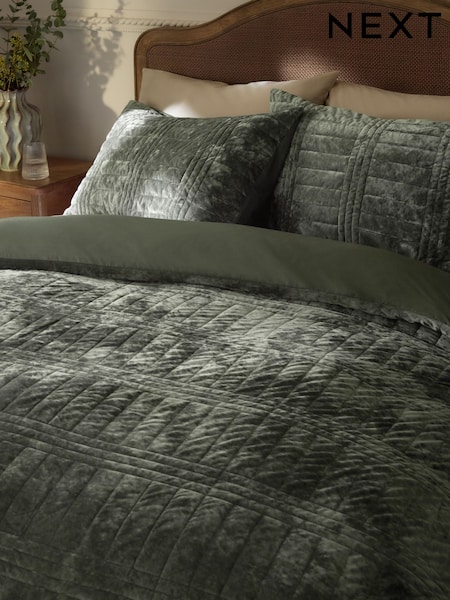 Velvet Quilted Texture Bedding Duvet Cover And Pillowcase Set