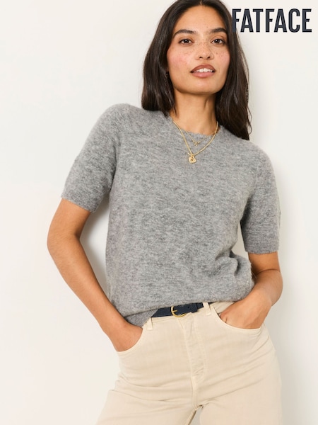 Γκρι - Fatface Wool Rich Soft Knitted Top