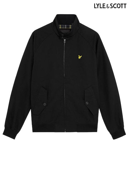 Lyle & Scott Black Cotton Harrington Jacket (V40881) | AED641