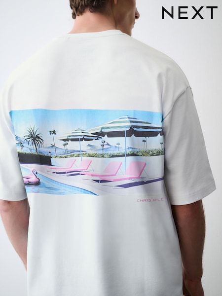 White Chris Riley Pool - Single Seminal T-shirt