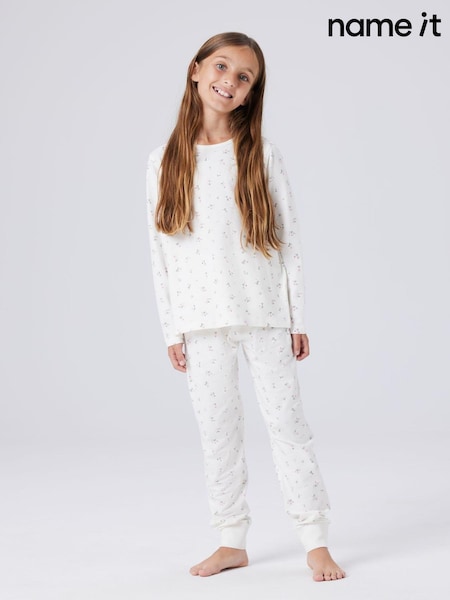 Name It White Floral Pyjamas Set (V40988) | Rp 425,000