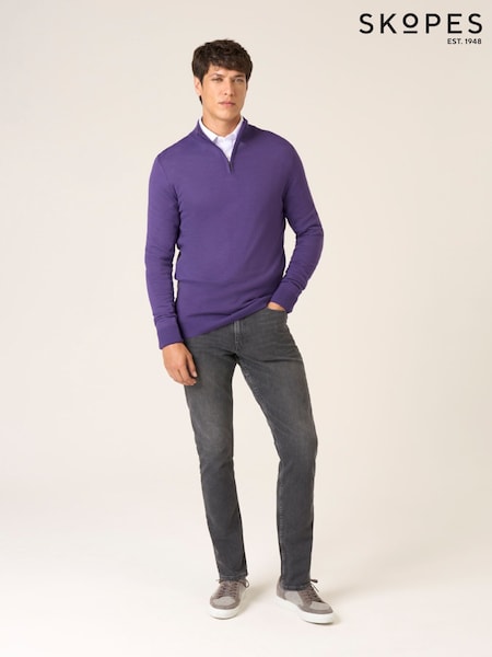 Skopes Purple Miles Merino Blend Quarter Zip Sweater (V41067) | €79.50