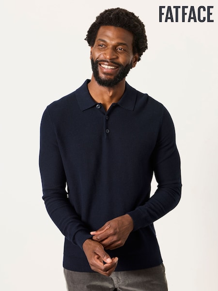 Navy - Regular Fatface Knitted Long Sleeve Jumper