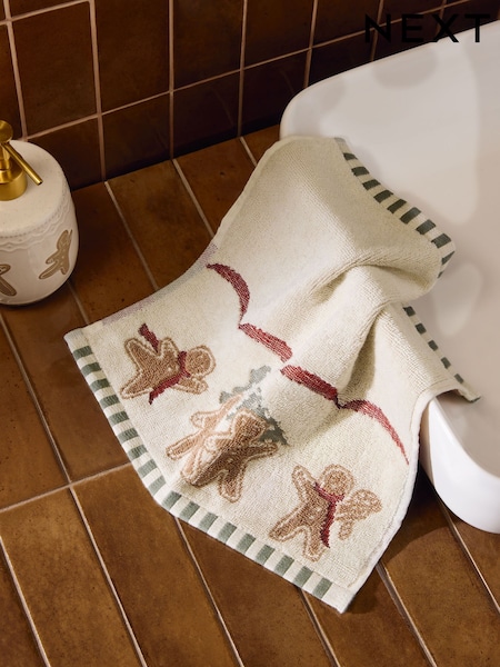 Christmas Gingerbread Face Cloth Towel