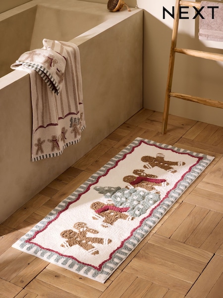 Christmas Gingerbread Runner Bath Mat