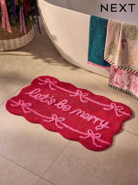 Christmas Be Merry Slogan Bath Mat