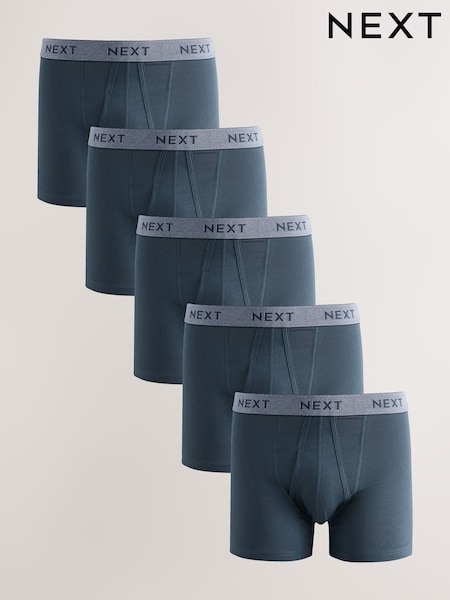 Blue - 5 Pack A Front Cotton Rich Boxers