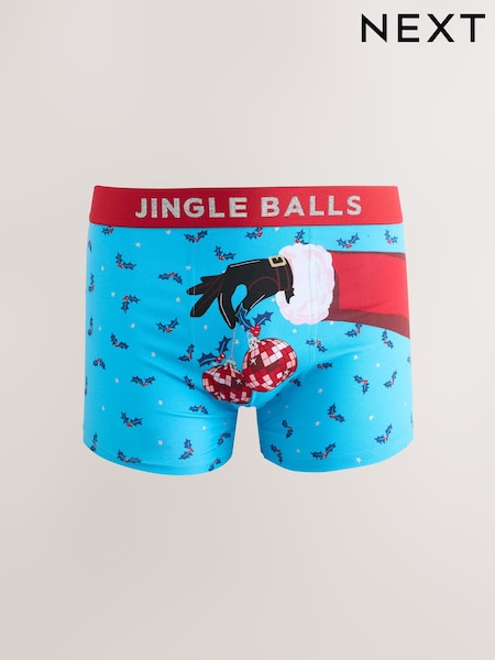 Green Jingle Balls - Regular Novelty Christmas Cotton Rich Boxers