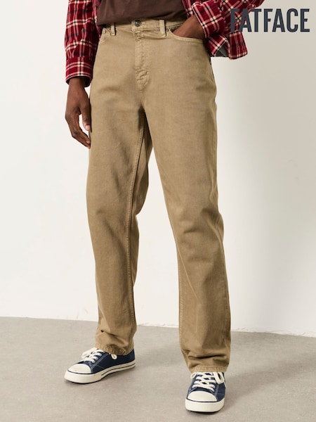 Stone - Regular Fatface Relaxed Straight Fit Jeans