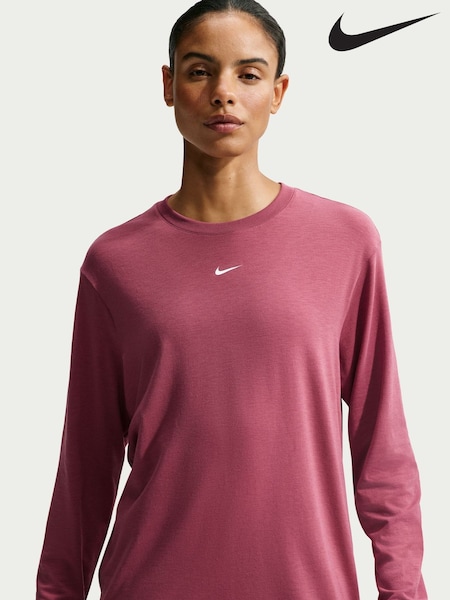 Pink Smoke - Nike One Relaxed Dri-fit Long Sleeve Top