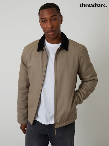 Castanho - Threadbare Zip Through Lightweight Jacket With Quilting (V42530) | R$ 525