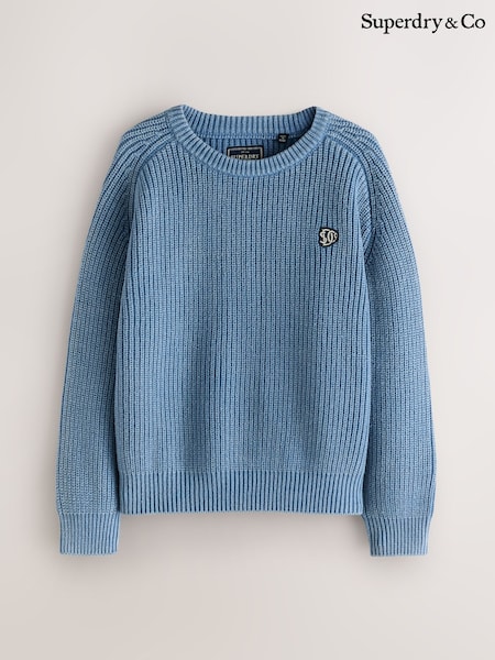 Көк - Superdry Cable Knit Jumper