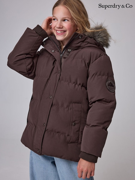 Braun - Superdry Everest Five Baffle Steppjacke