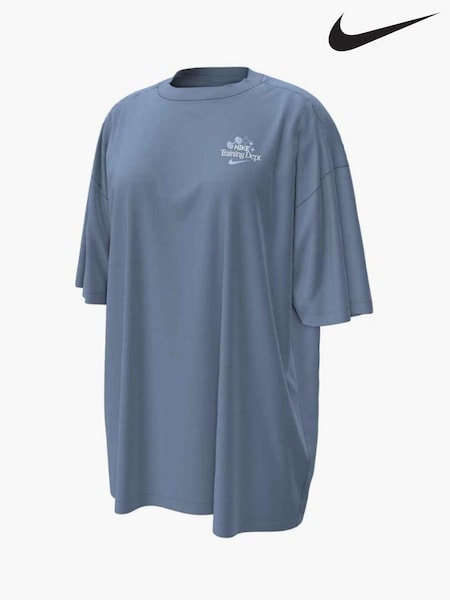 أزرق عملي - Nike Dri Fit Oversized Short Sleeve T-shirt