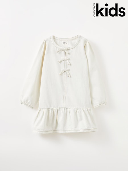 Branco - Cotton On Betty Bow Front Denim Dress (V42893) | R$ 295