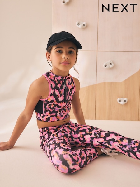 Rosa Animal - Sports Avkortet Top (5-16år)